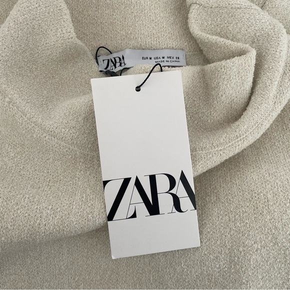 New! Zara Cream Oversized Mock Neck Sweater 37486 - Picture 5 of 10